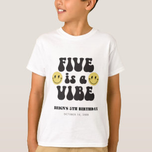 T-shirt Cinq est une Vibe   Les garçons Joyeux Visage 5e a