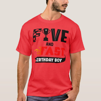 T-shirt Cinq et rapide Anniversaire Boy Race 5e Anniversai