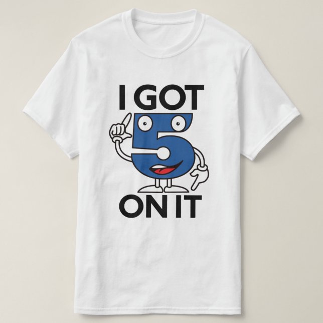 T-shirt Cinq Hip hop bleu et blanc (Design devant)