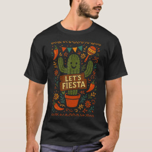 T-shirt Cinq mai fete mexicaine cactus party drôle vamosCi