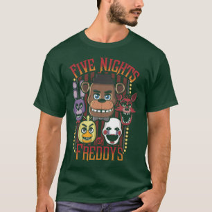 T-shirt Cinq Nuits À La Pizzeria Freddys MultiPersonnage