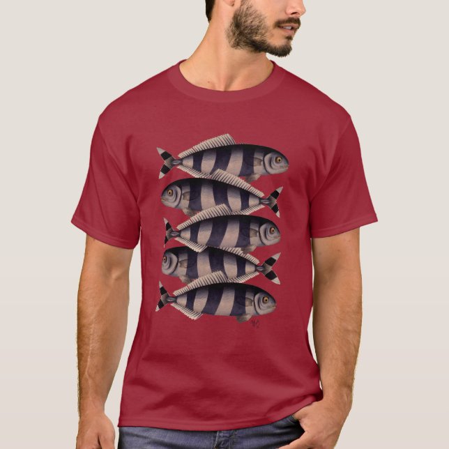 T-shirt Cinq poissons triés (Devant)