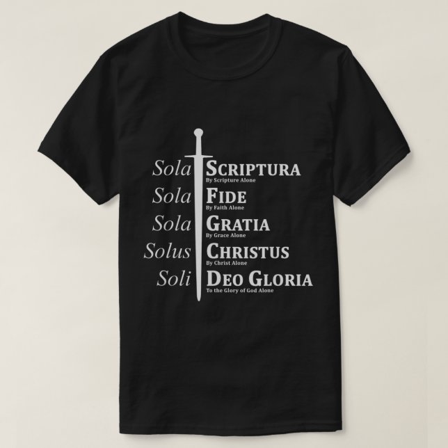 T-shirt Cinq Solas chrétiens réformés (Design devant)