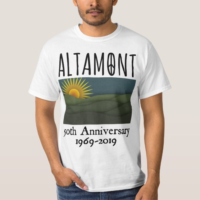 T-shirt Cinquante ans Altamont Speedway Free Concert 1969 (Devant)