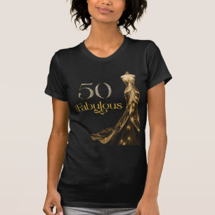 T-shirt Cinquante et Fabuleux Robe Or Noir 50e Anniversair
