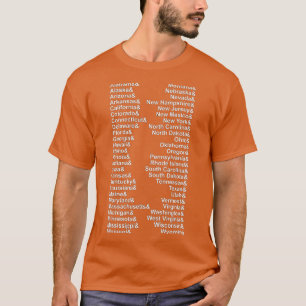 T-shirt Cinquante États Liste des amphibiens États États-U
