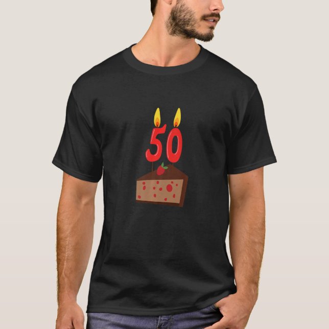 T-shirt Cinquantième anniversaire Gâteau en tenue Hommes G (Devant)