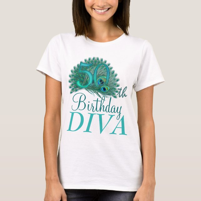 T-shirt cinquantième Chemises de diva d'anniversaire (Devant)