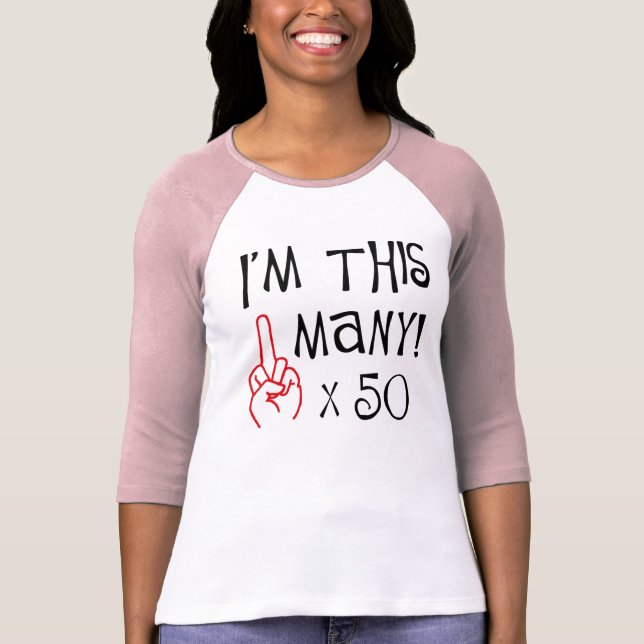 T-shirt cinquantième salut de doigt moyen d'anniversaire (Devant)