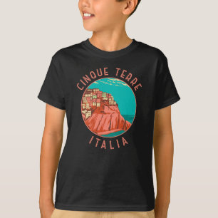 T-shirt Cinque Terre Italie Cercle Vintage
