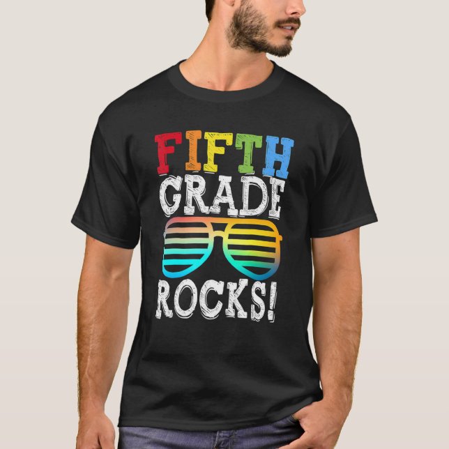 T-shirt Cinquième année Rocks Retour à l'école Enseignant  (Devant)
