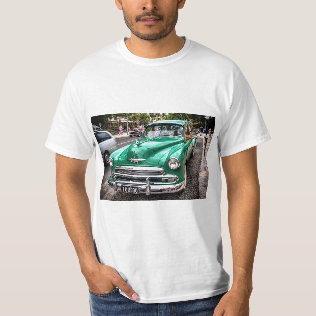 T-shirt Circa 1951 Chevrolet, Stationwagon de luxe en vert (Devant)