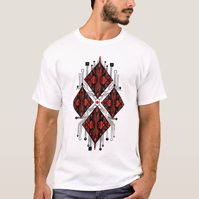 T-shirt Circuit Diamant Rouge (Devant)