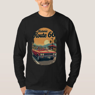 T-shirt Circuit Historique Route 66 Impression Sur Devant