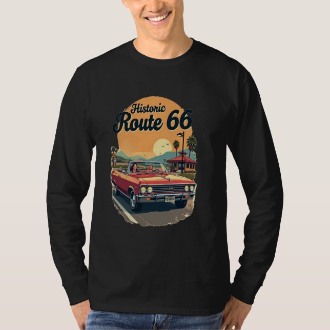 T-shirt Circuit Historique Route 66 Impression Sur Devant (Devant)