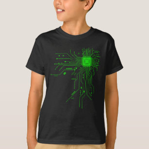 T-shirt Circuit imprimé d'ordinateur d'électronique amusan