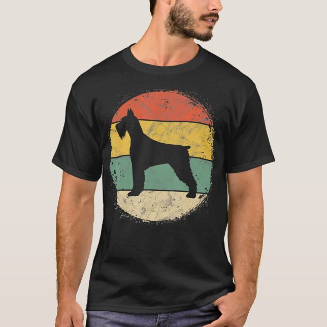 T-shirt Circulaire Retro Schnauzer Propriétaire Cadeau Sta (Devant)