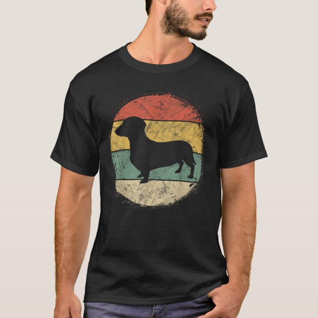 T-shirt Circular Retro Dachshund Owner Gift Doxie Parents  (Devant)