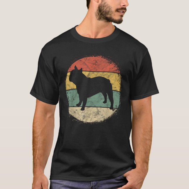 T-shirt Circular Retro French Bulldog Owner Gift Frenchie  (Devant)