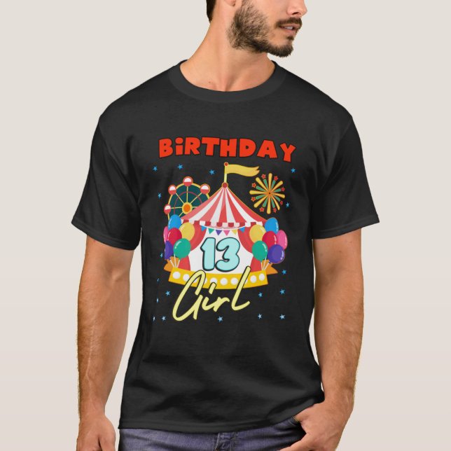 T-shirt Circus Carnival Party Girl Theme Age 13 (Devant)