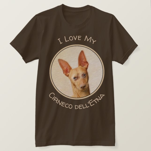 T-shirt Cirneco dell’Etna Peinture - Cute Original Chien A (Design devant)