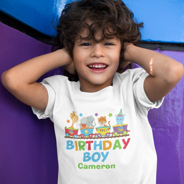 T-shirt Cirque Animal Train Cute Custom Birthday Boy (Créateur téléchargé)