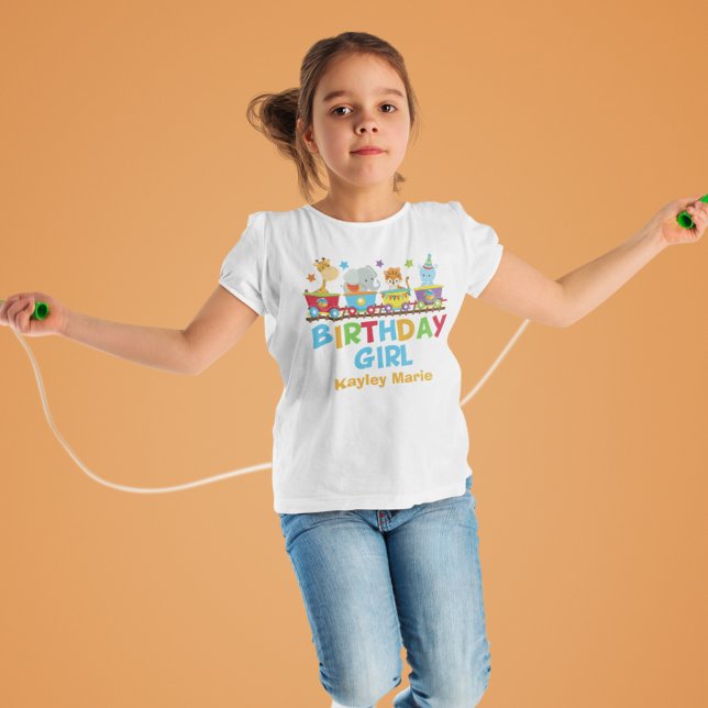 T-shirt Cirque Animal Train Cute Custom Birthday Girl (Créateur téléchargé)