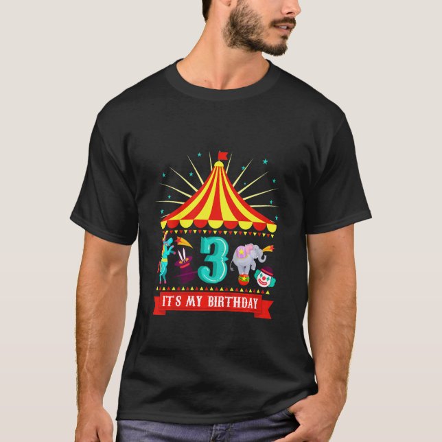 T-shirt Cirque Carousel Enfants 3e anniversaire Carnival 3 (Devant)