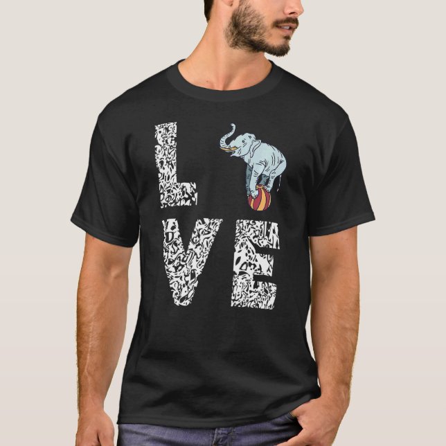 T-shirt Cirque Elephant Ball Balancing Love Leopard Carniv (Devant)