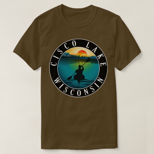 T-shirt Cisco Lake Wisconsin Kayaking (Design devant)