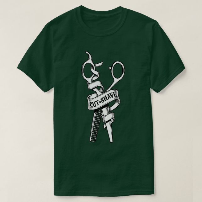 T-shirt Ciseau Barberx27s découpé et rasé (Design devant)