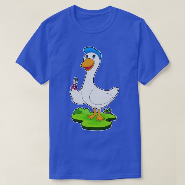 T-shirt Ciseaux de coiffeur de canard (Design devant)