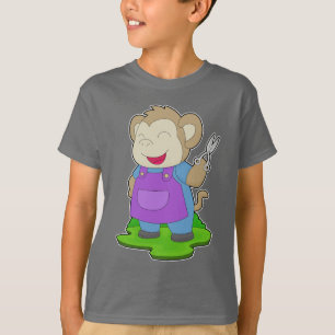T-shirt Ciseaux de coiffeur de singes