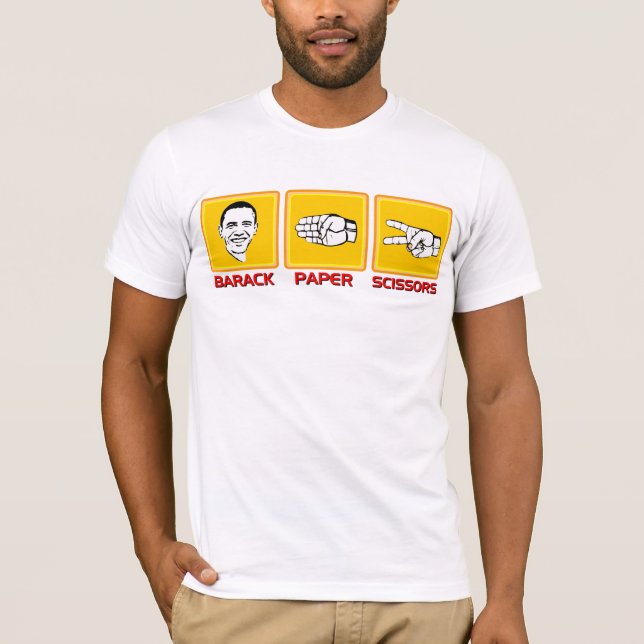 T-shirt Ciseaux de papier de Barack (Devant)