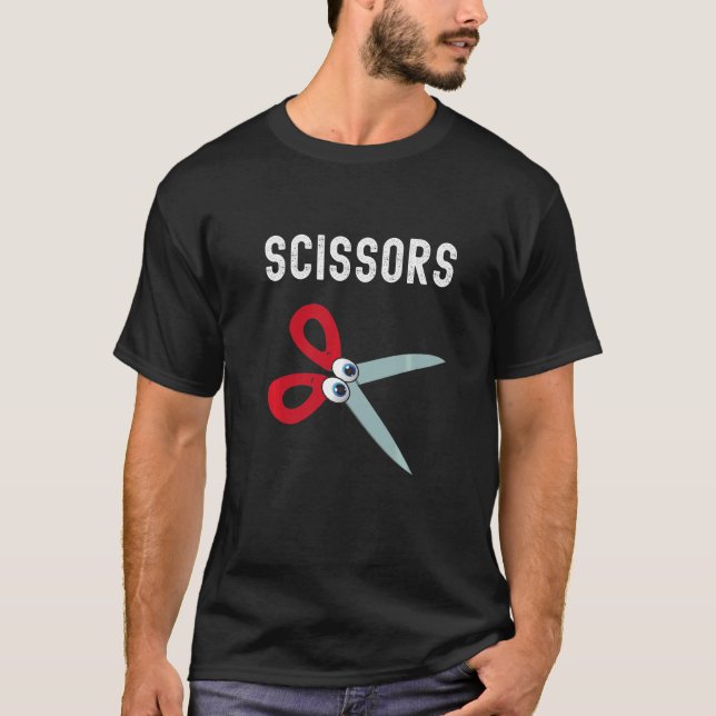 T-shirt Ciseaux de papier roche Coût du groupe de rapproch (Devant)