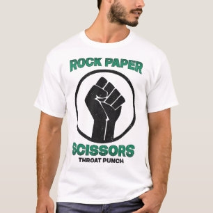 T-shirt Ciseaux de papier roche Throat Punch Je gagne
