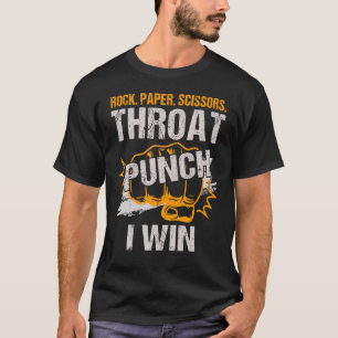 T-shirt Ciseaux de papier roche Throat Punch Je gagne