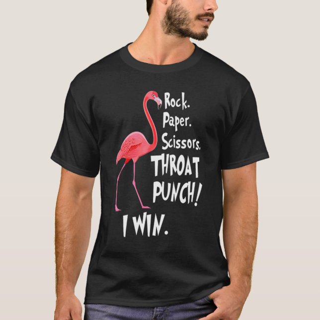 T-shirt Ciseaux de papier roche Throat Punch Je gagne Flam (Devant)