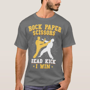 T-shirt Ciseaux de papier rocheux à tête Kick I Win Taekwo