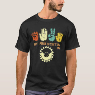 T-shirt Ciseaux de papier rocheux Table Vis Carpent de tra