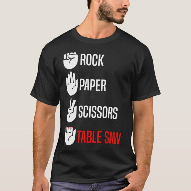 T-shirt Ciseaux de papier rocheux Table Vues Drôle donut a (Devant)