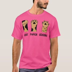 T-shirt Ciseaux de papier rock drôle chat1