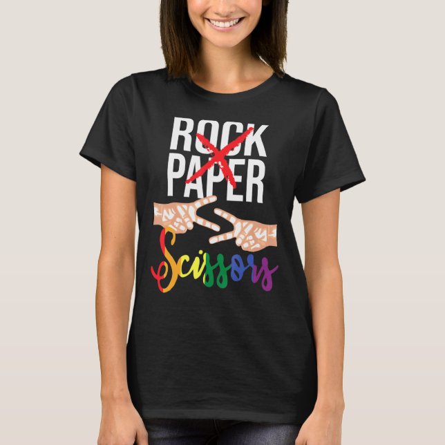 T-shirt Ciseaux de papier rock Lesbian Lgbtq Queer Gay pri (Devant)
