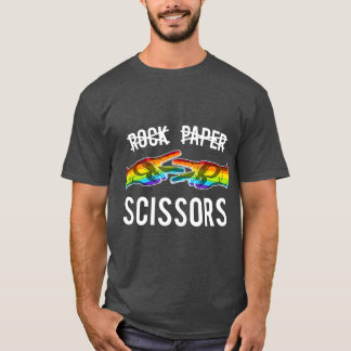 T-shirt Ciseaux de papier rock Lesbian Pride Rainbow LGB