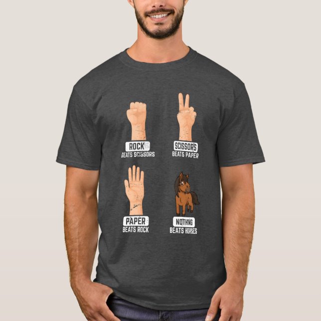 T-shirt Ciseaux en papier roc Rien de mieux que des chevau (Devant)