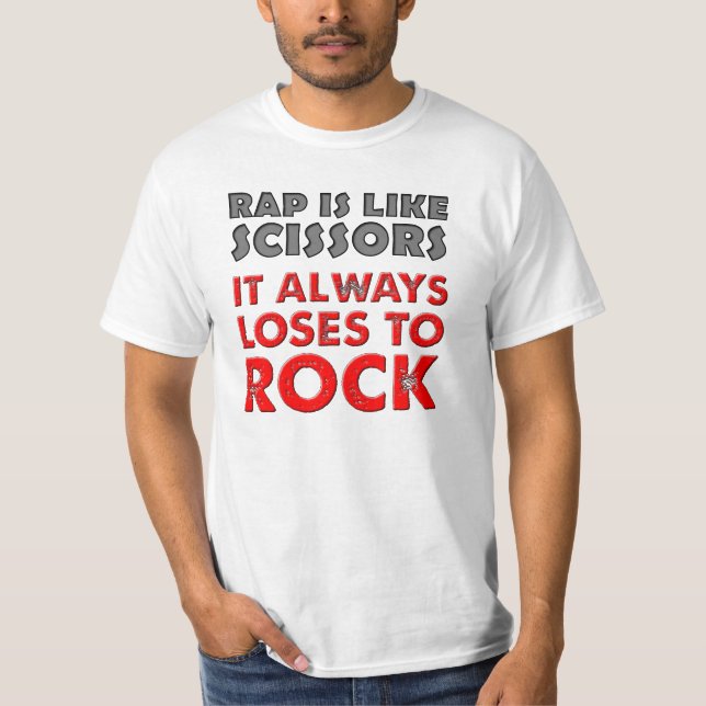 T-shirt Ciseaux papier rap contre rock Funny Shirt (Devant)
