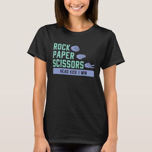T-shirt Ciseaux pierre papier karaté (Devant)