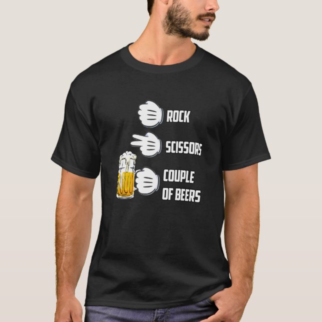 T-shirt Ciseaux Rocheux Couple De Bière Bière (Devant)