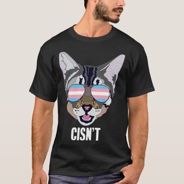 T-shirt Cisn t  Chat Fierté Trans (Devant)