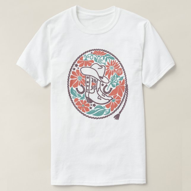 T-shirt CISV Austin Cowboy Casquette, Bottes et Taureau (Design devant)